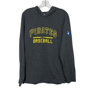 Pirates Baseball Long Sleeve Tshirt Hoodie Mens XL Gray Fanwear